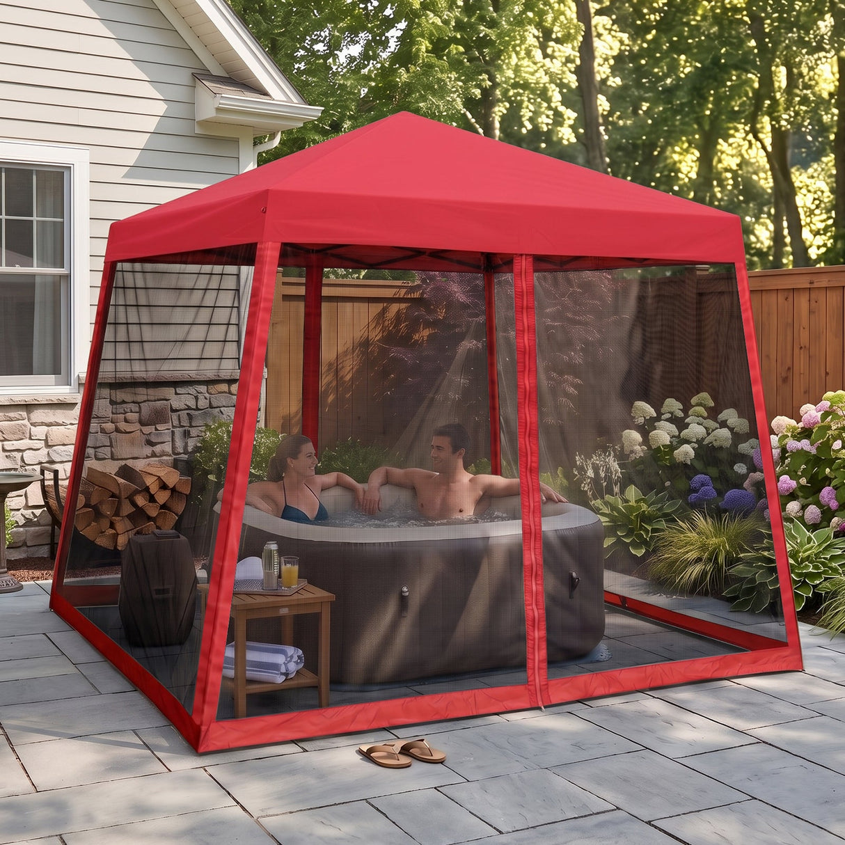 10x10 Slant Leg Easy Setup Pop Up Canopy Tent - Eagle Peak®