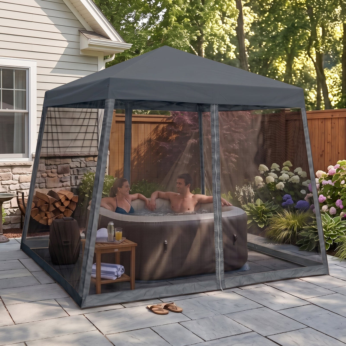 10x10 Slant Leg Easy Setup Pop Up Canopy Tent - Eagle Peak®