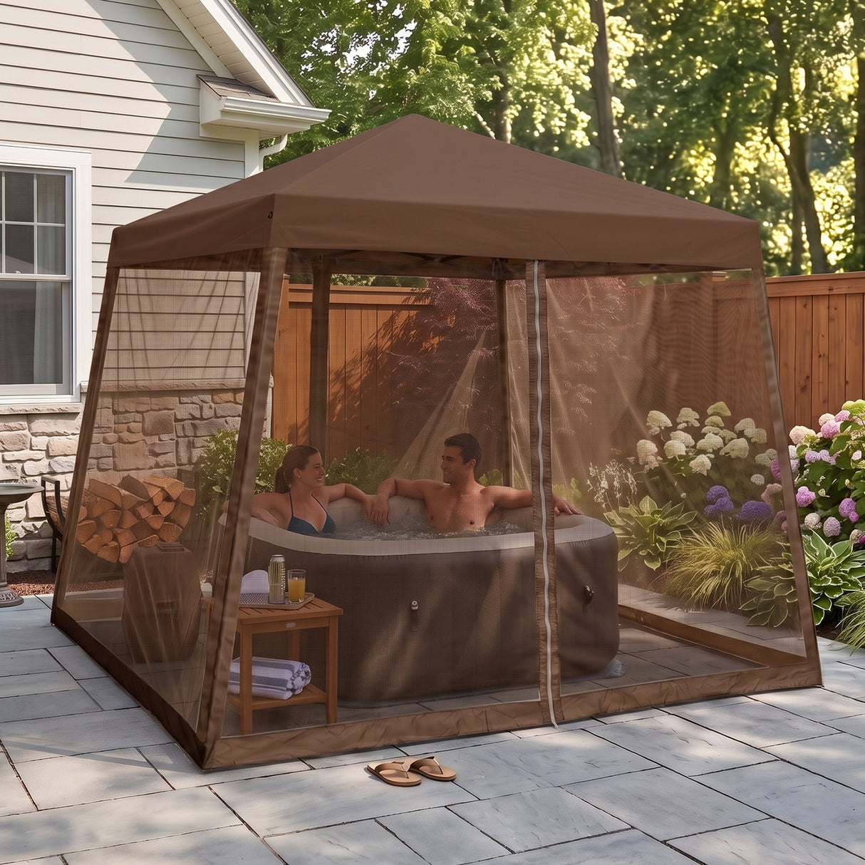 10x10 Slant Leg Easy Setup Pop Up Canopy Tent - Eagle Peak®
