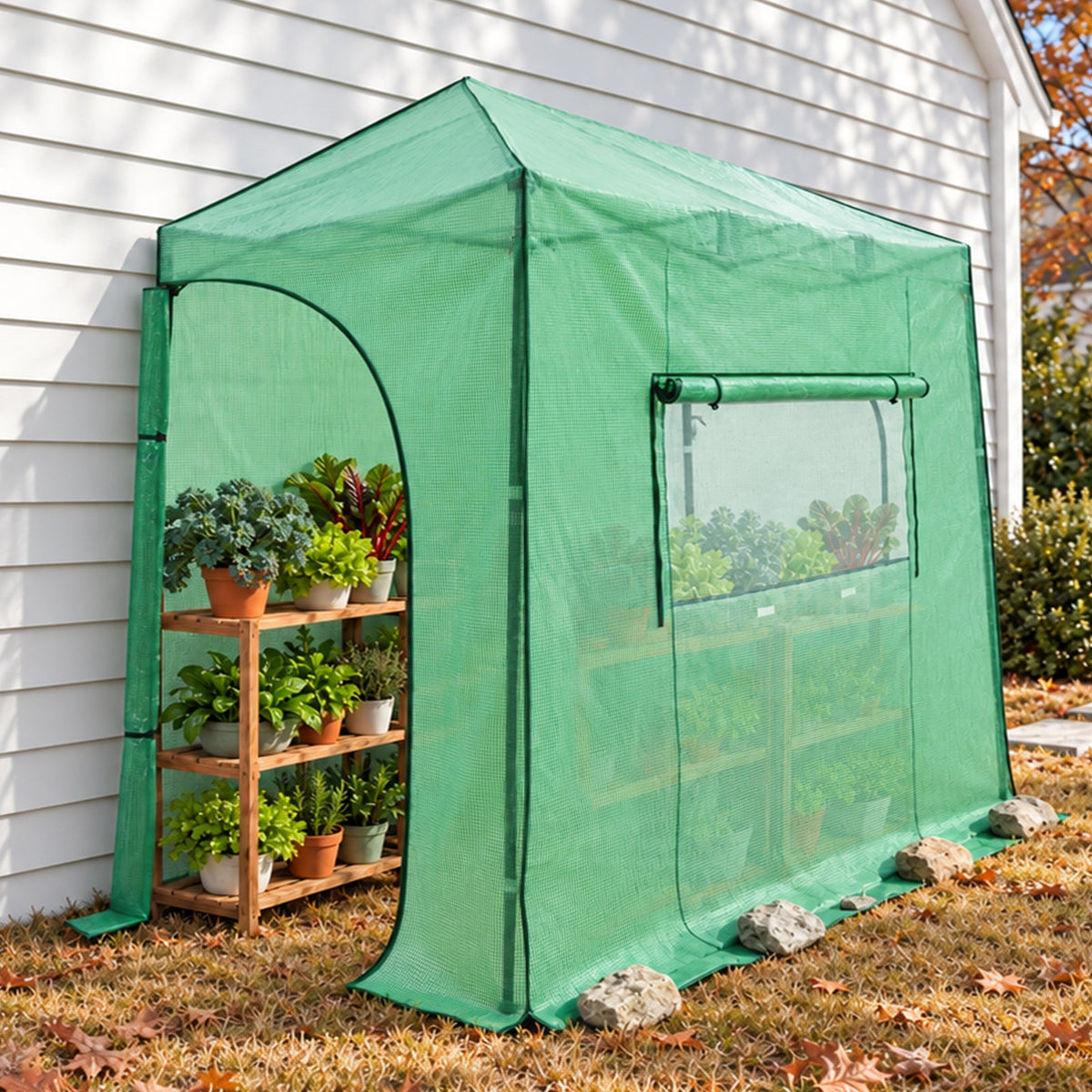 10x5 Easy Setup Pop Up Greenhouse, Lean-To Design - Eagle Peak®