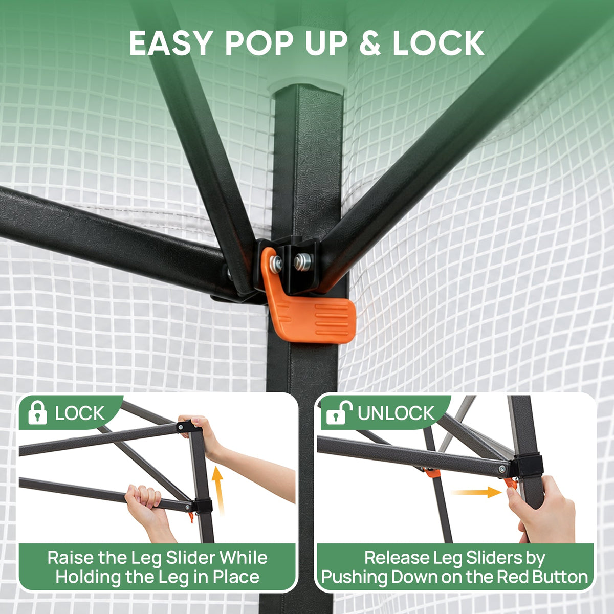10x5 Easy Setup Pop Up Greenhouse, Lean-To Design - Eagle Peak®