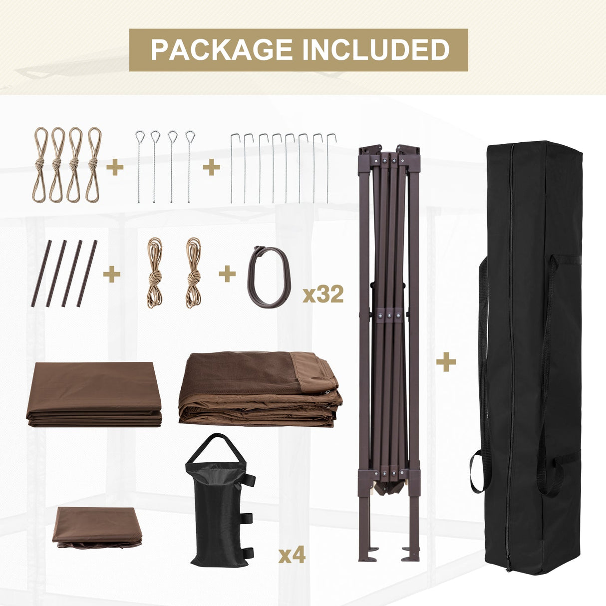 11x11 Pop Up Gazebo Tent with Netting - Eagle Peak Custom Canopy Tent