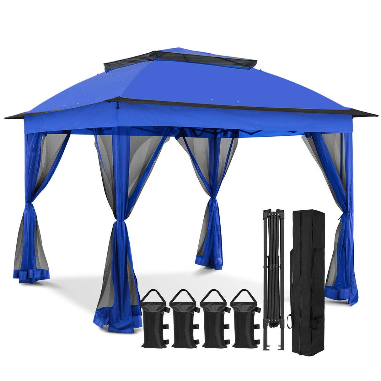 11x11 Pop Up Gazebo Tent with Netting - Eagle Peak Custom Canopy Tent