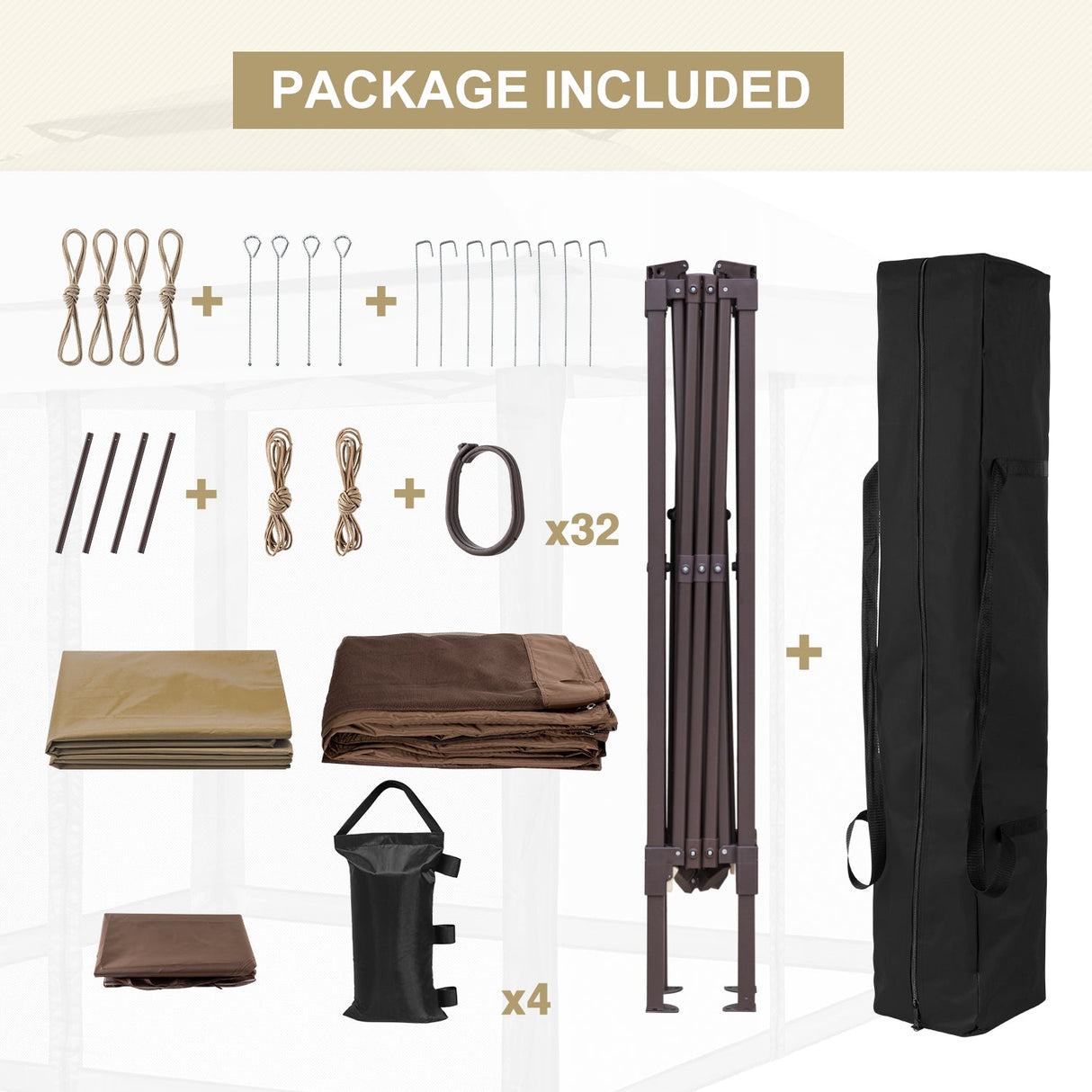 11x11 Pop Up Gazebo Tent with Netting - Eagle Peak Custom Canopy Tent