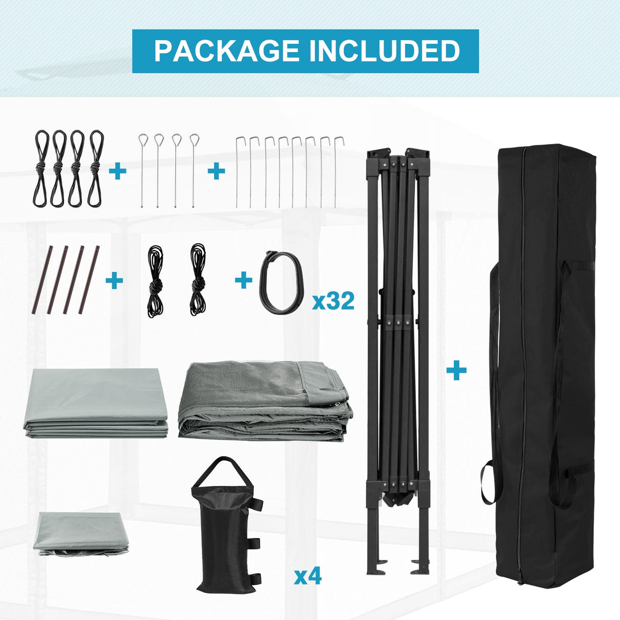 11x11 Pop Up Gazebo Tent with Netting - Eagle Peak Custom Canopy Tent