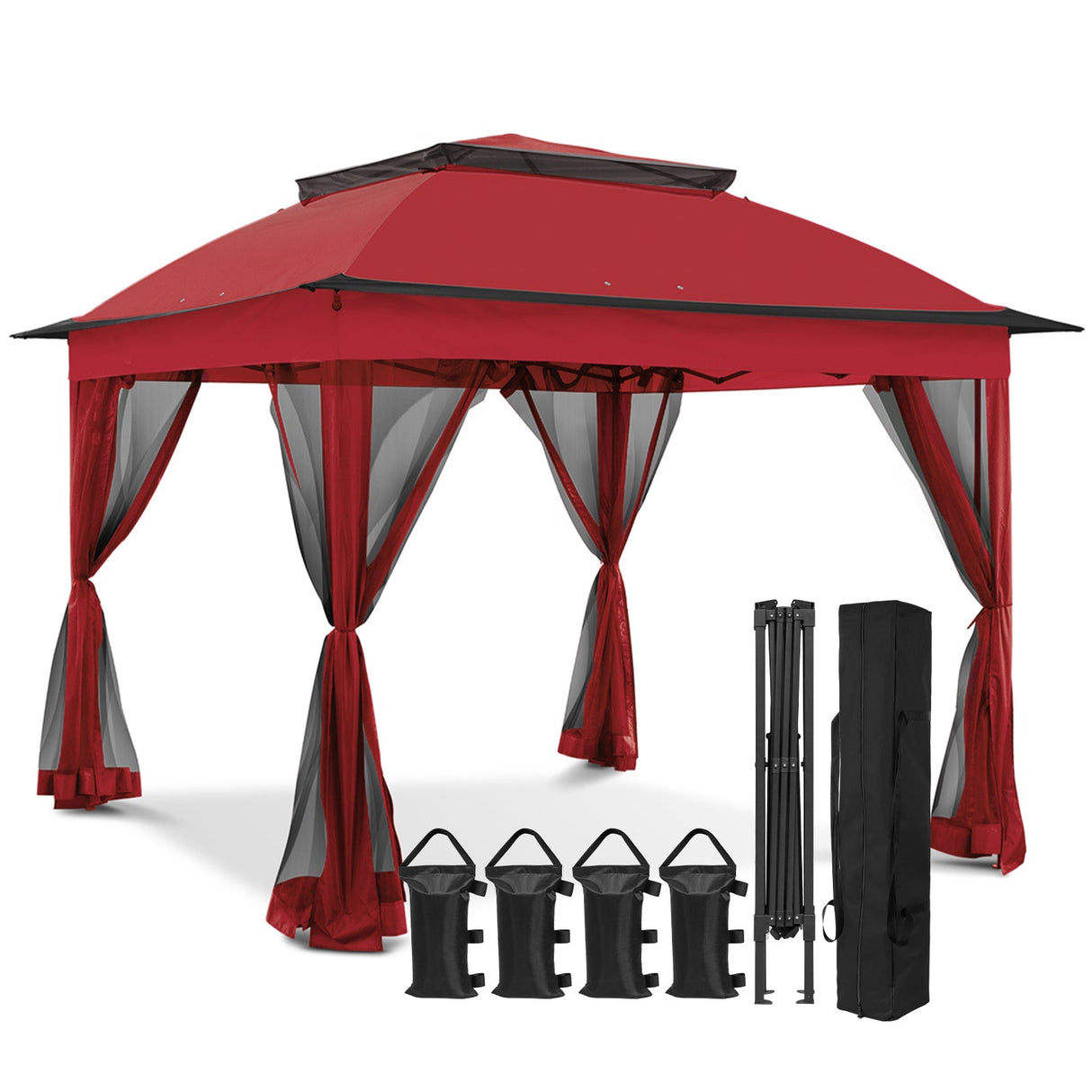 11x11 Pop Up Gazebo Tent with Netting - Eagle Peak Custom Canopy Tent