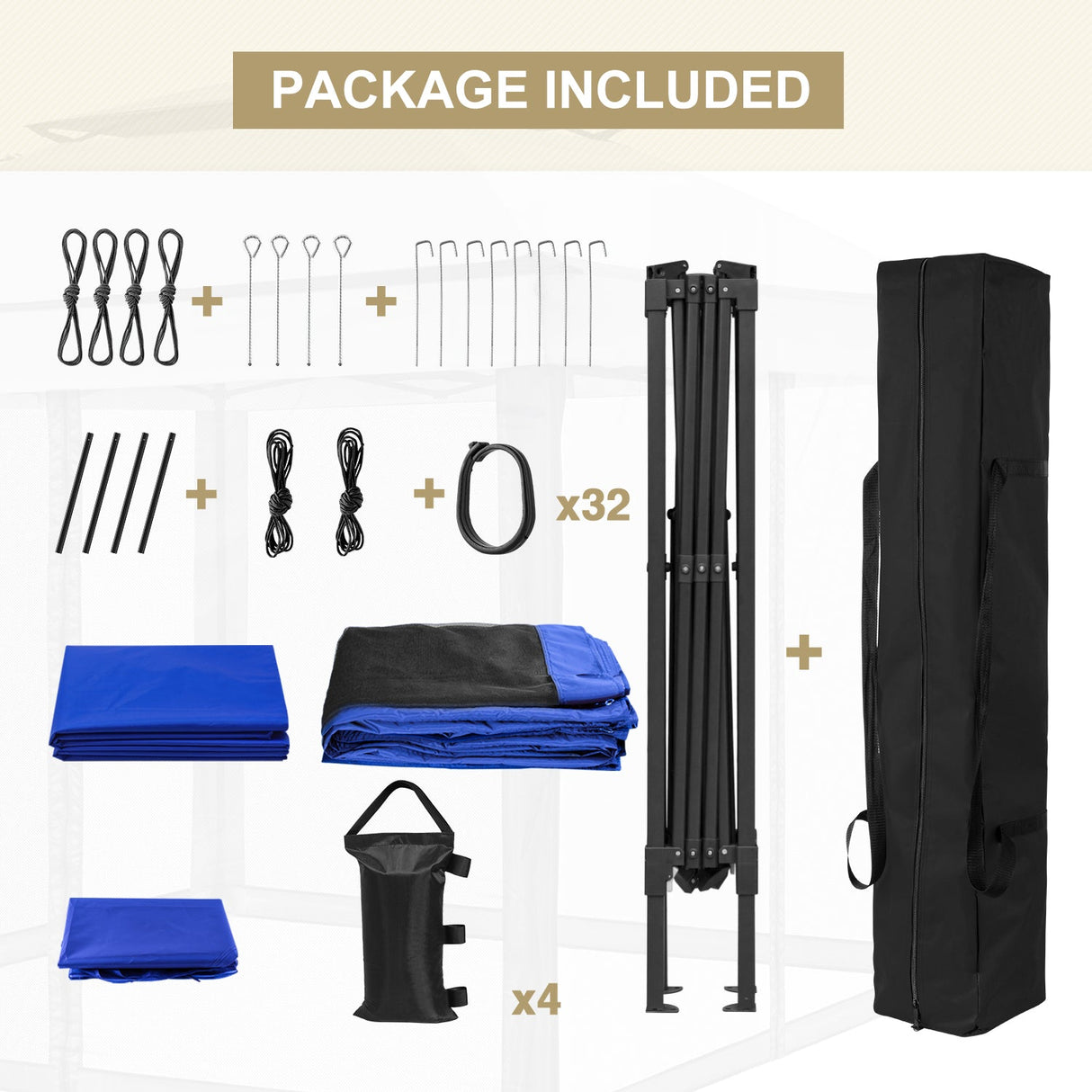 11x11 Pop Up Gazebo Tent with Netting - Eagle Peak Custom Canopy Tent