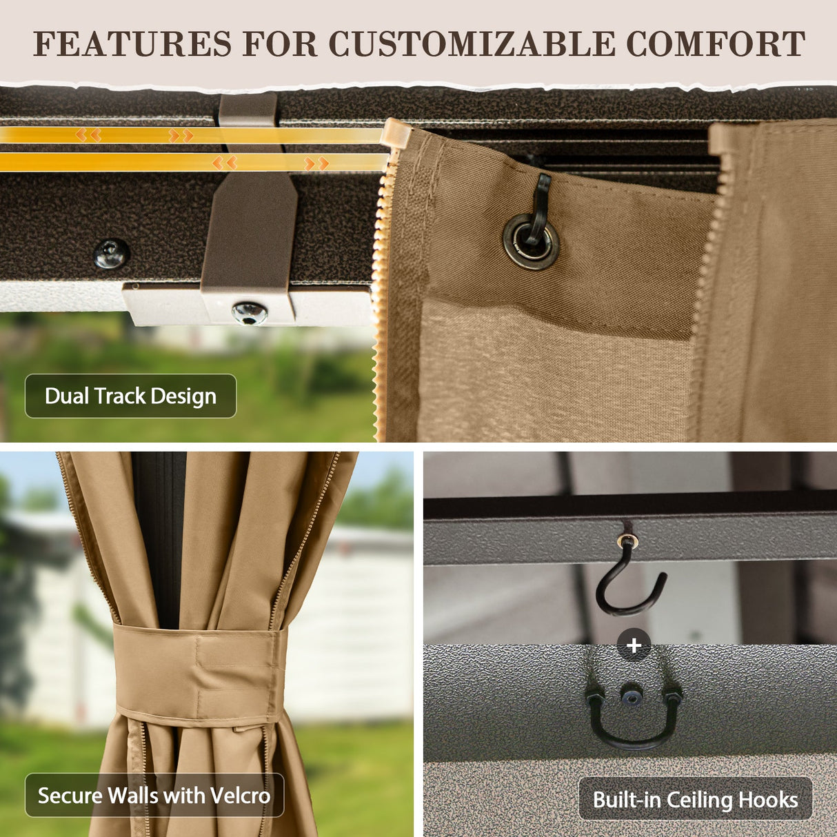 12x10 Hardtop Gazebo, Galvanized Steel Double Roof with Aluminum Frame - Eagle Peak Custom Canopy Tent