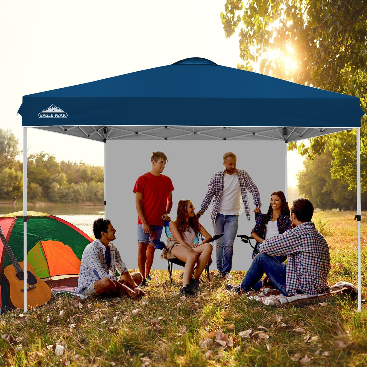 12x12 Commercial Heavy Duty Pop up Canopy with 1 Sidewall - Eagle Peak Custom Canopy Tent