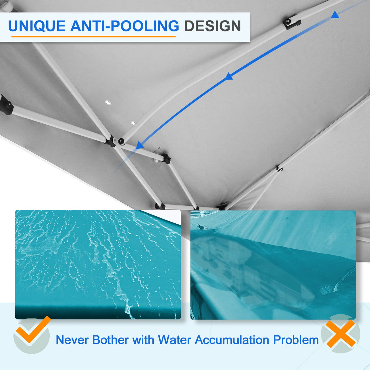 12x12 Commercial Heavy Duty Pop up Canopy with 1 Sidewall - Eagle Peak Custom Canopy Tent