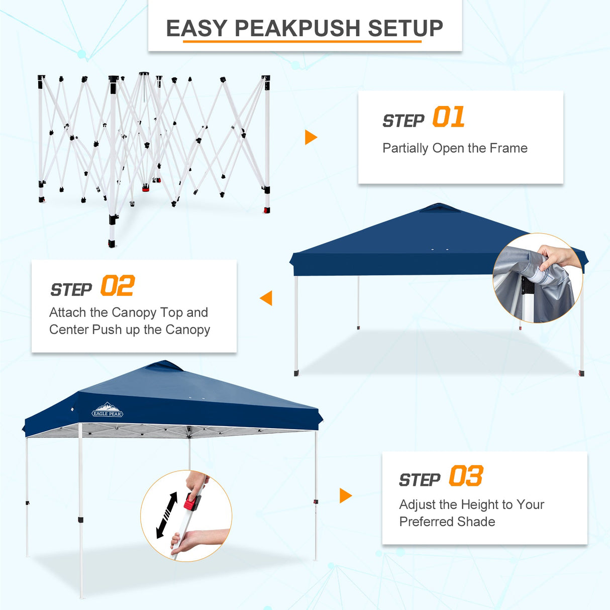 12x12 ft Pop Up Canopy Tent - Eagle Peak Custom Canopy Tent