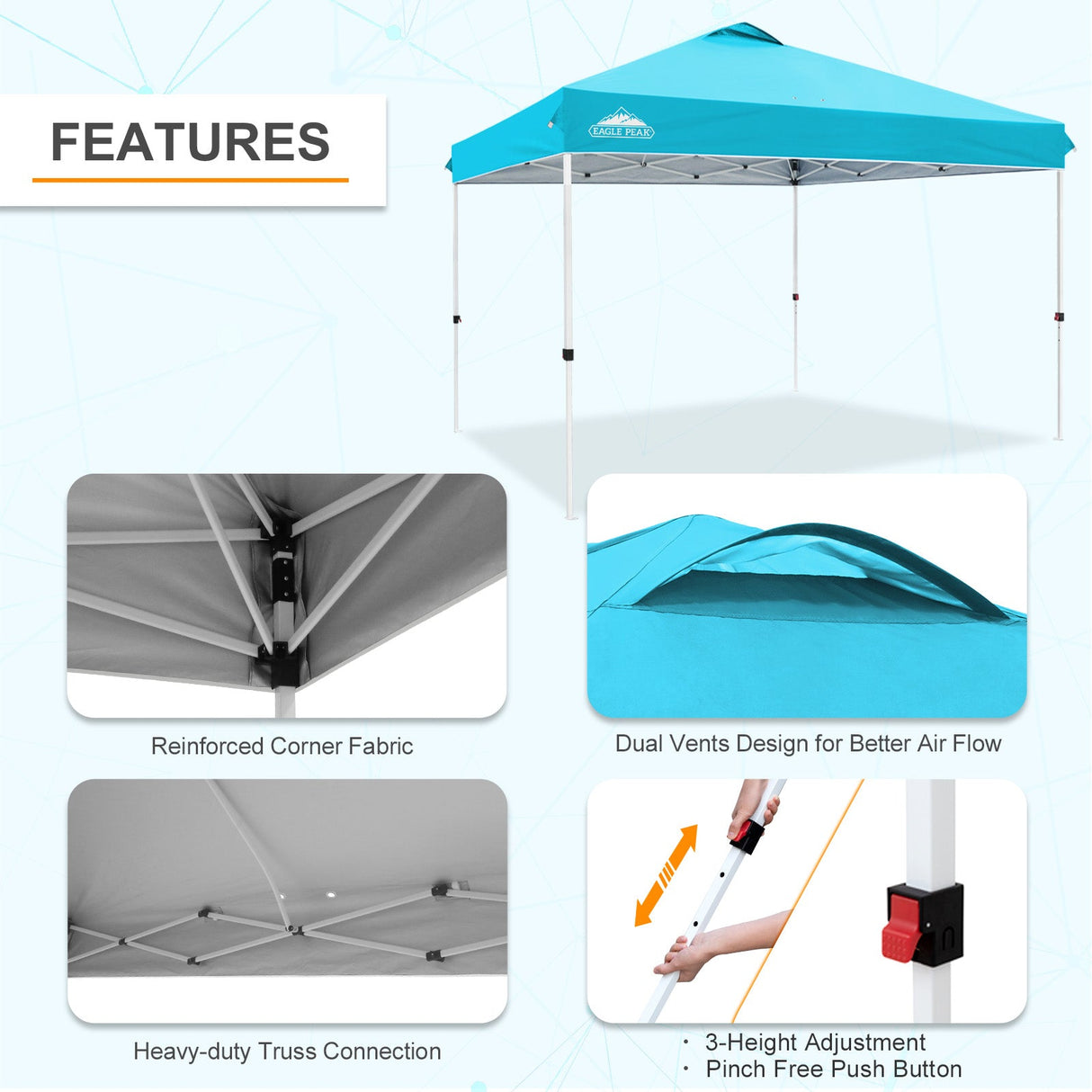 12x12 ft Pop Up Canopy Tent - Eagle Peak Custom Canopy Tent