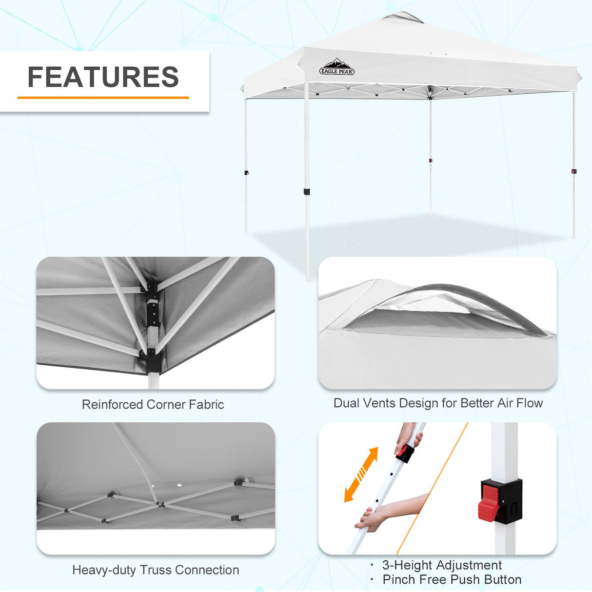 12x12 ft Pop Up Canopy Tent - Eagle Peak Custom Canopy Tent