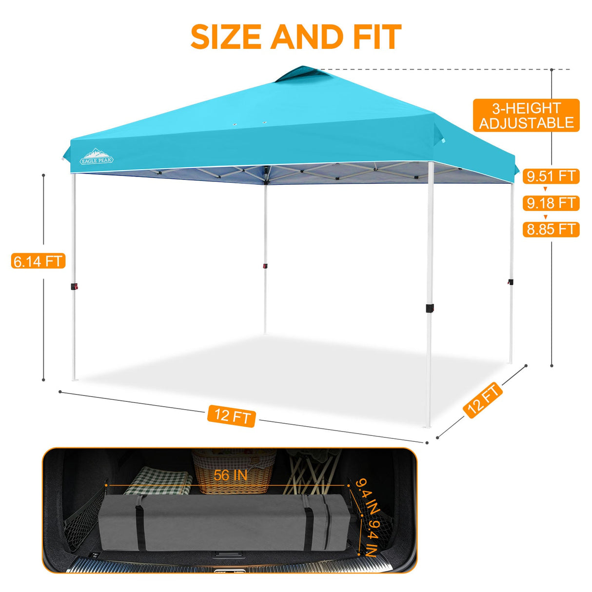 12x12 ft Pop Up Canopy Tent - Eagle Peak