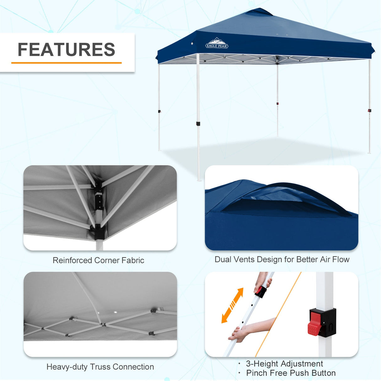 12x12 ft Pop Up Canopy Tent - Eagle Peak Custom Canopy Tent