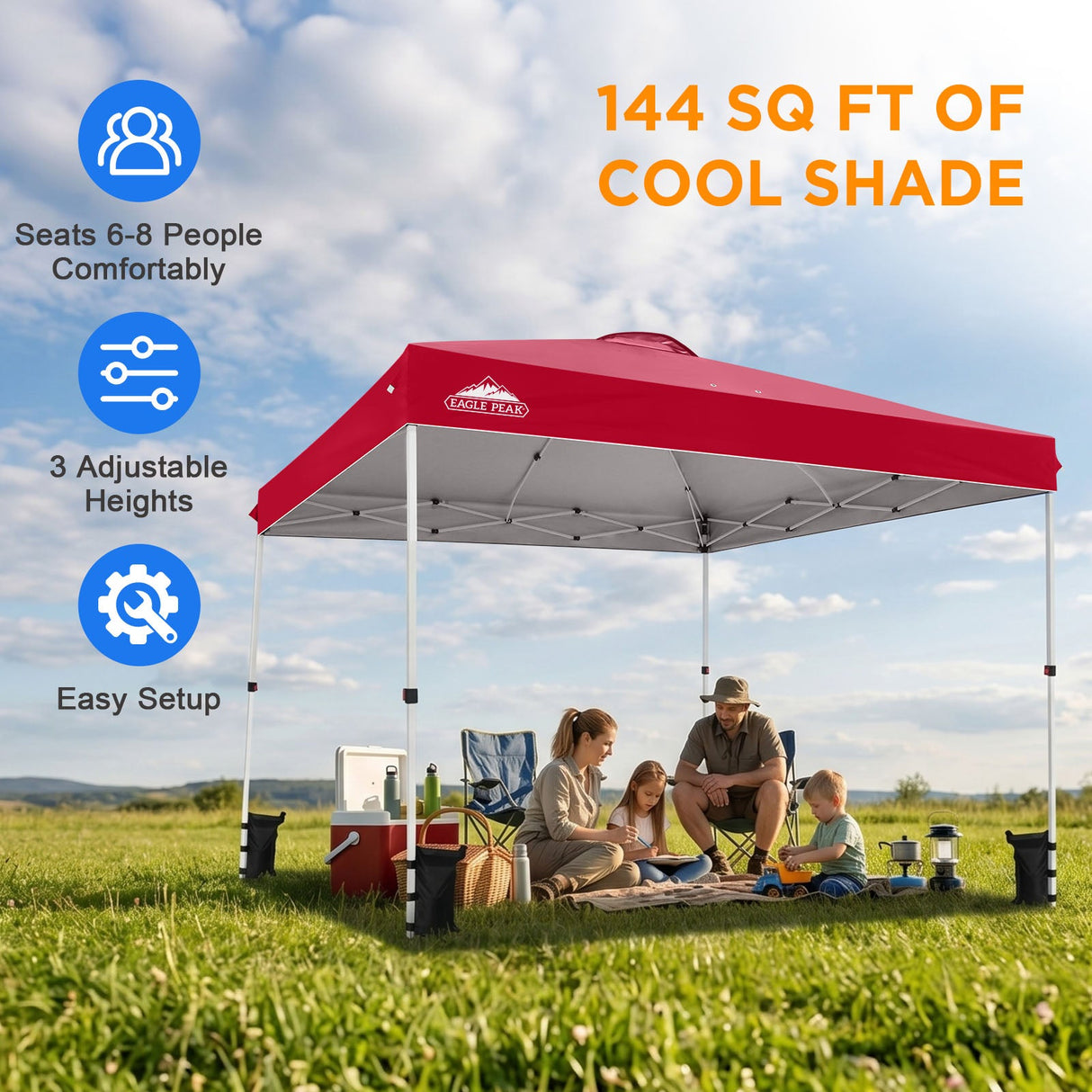 12x12 ft Pop Up Canopy Tent - Eagle Peak