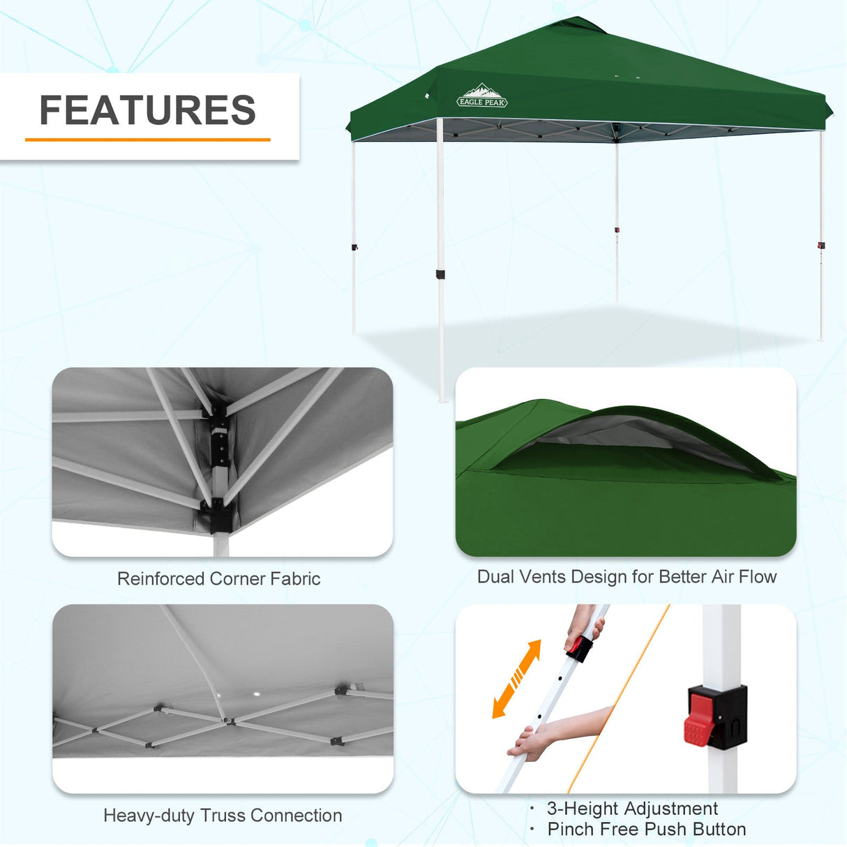 12x12 ft Pop Up Canopy Tent - Eagle Peak Custom Canopy Tent