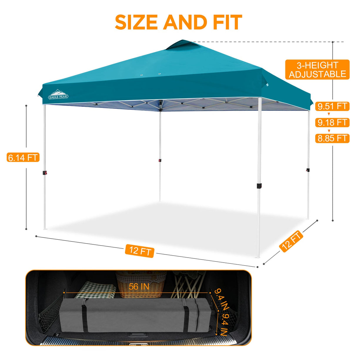 12x12 ft Pop Up Canopy Tent - Eagle Peak