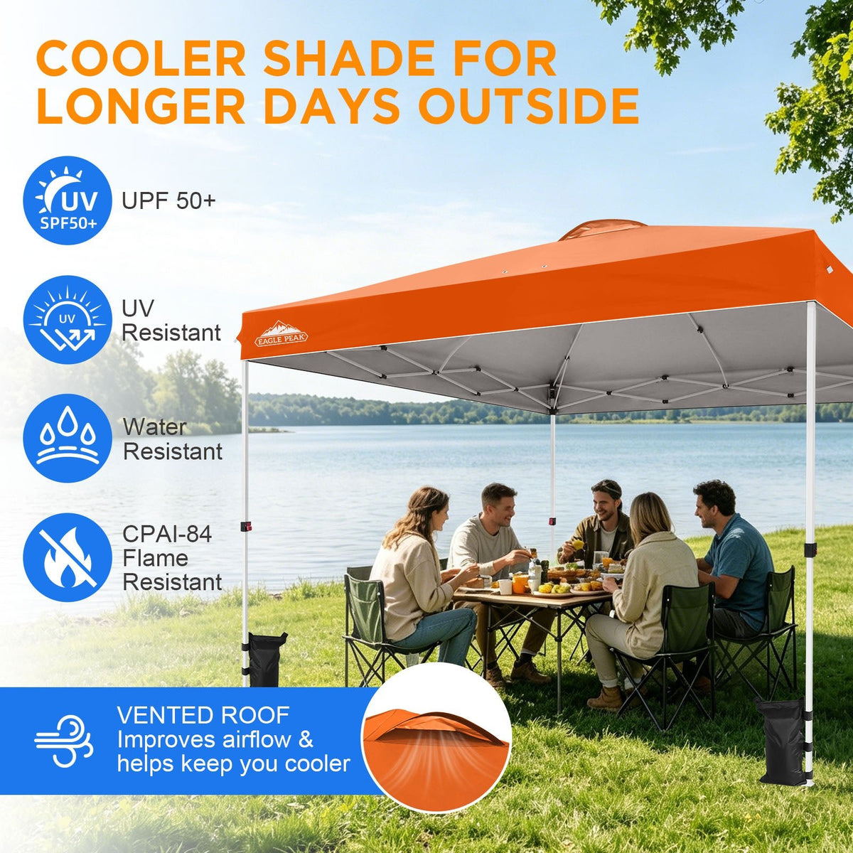 12x12 Pop Up Canopy Tent Easy Up Canopy Outdoor - Eagle Peak®