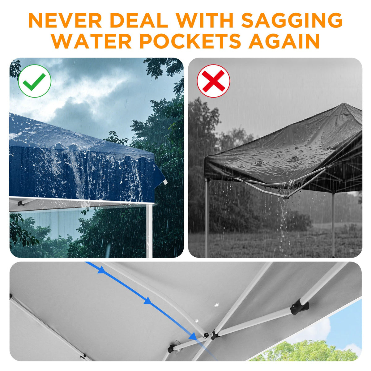 12x12 Pop Up Canopy Tent Easy Up Canopy Outdoor - Eagle Peak®