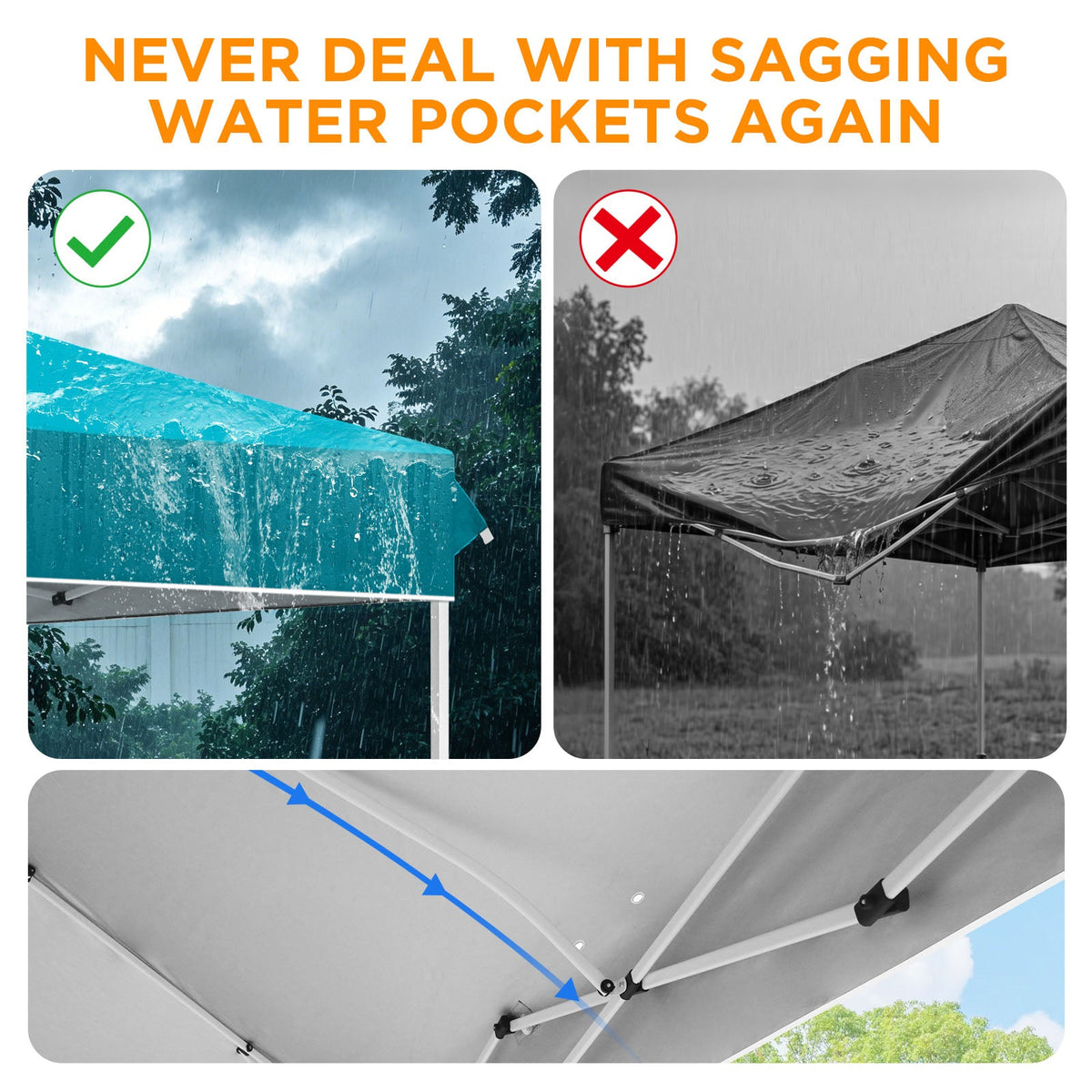 12x12 Pop Up Canopy Tent Easy Up Canopy Outdoor - Eagle Peak®