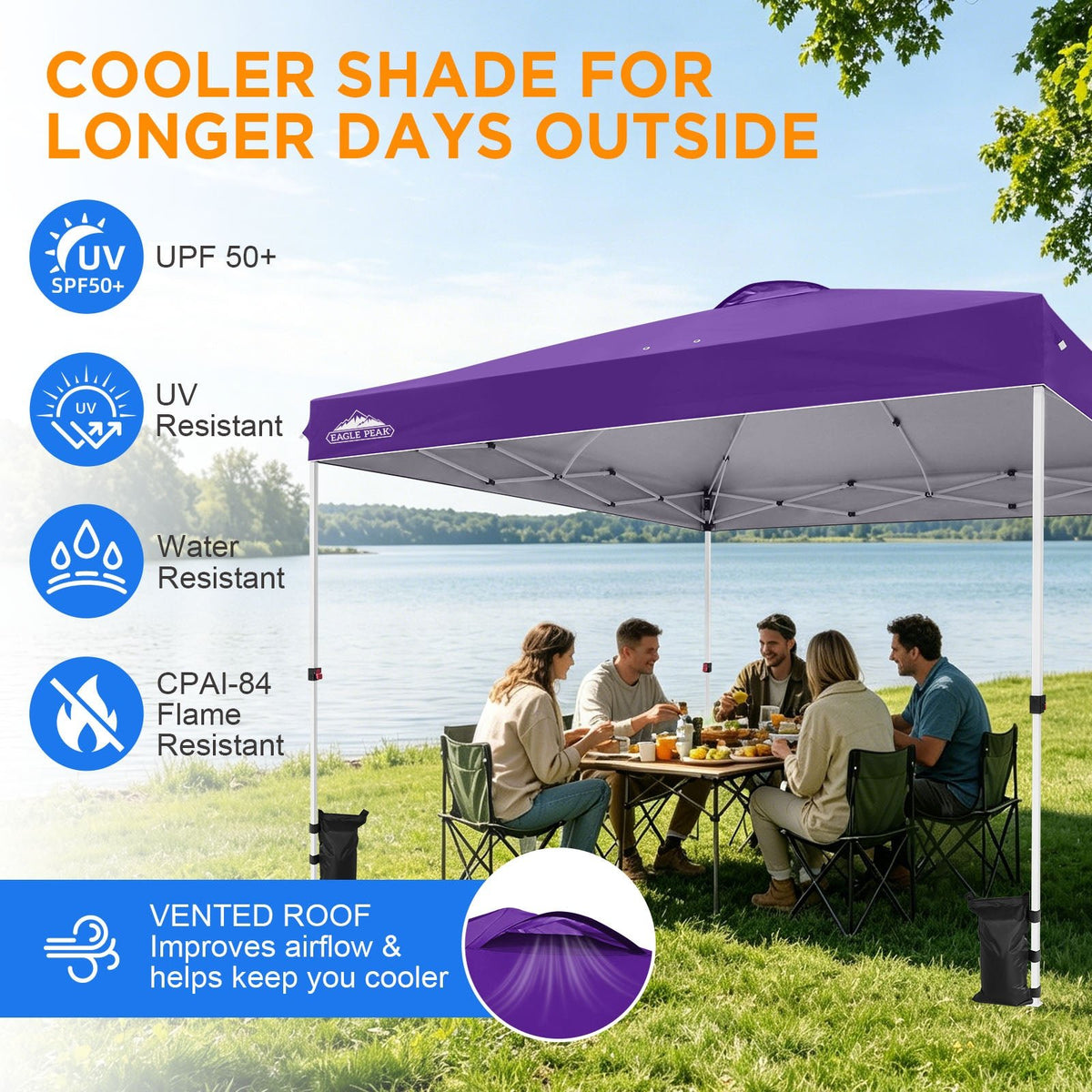 12x12 Pop Up Canopy Tent Easy Up Canopy Outdoor - Eagle Peak®