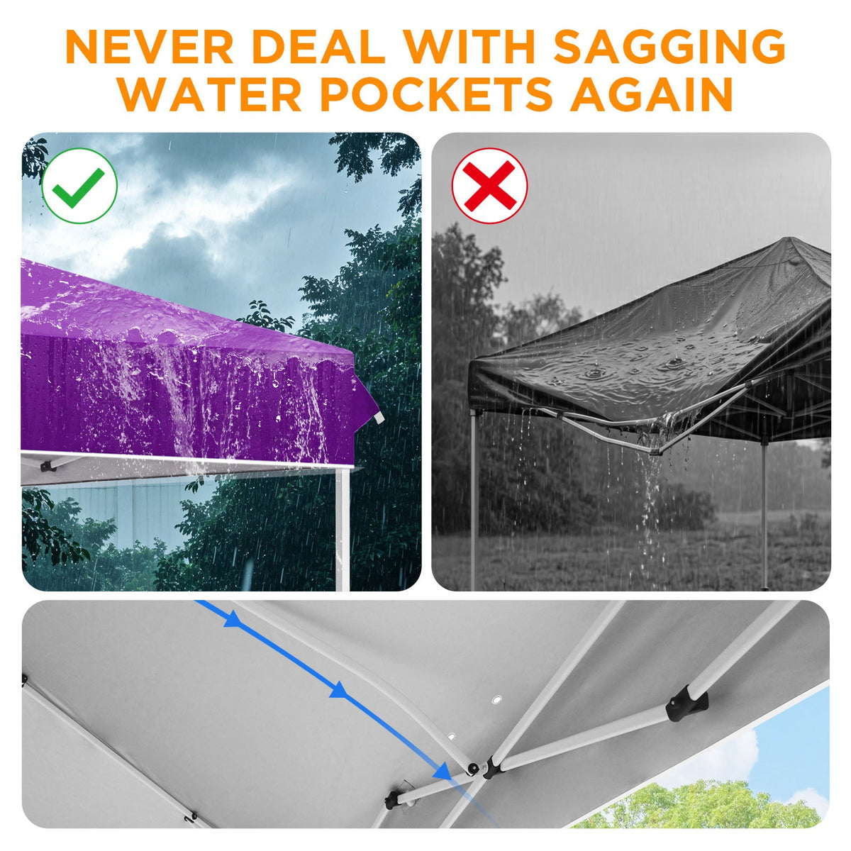 12x12 Pop Up Canopy Tent Easy Up Canopy Outdoor - Eagle Peak®