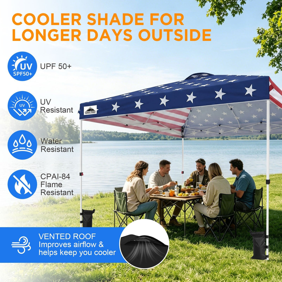 12x12 Pop Up Canopy Tent Easy Up Canopy Outdoor - Eagle Peak®