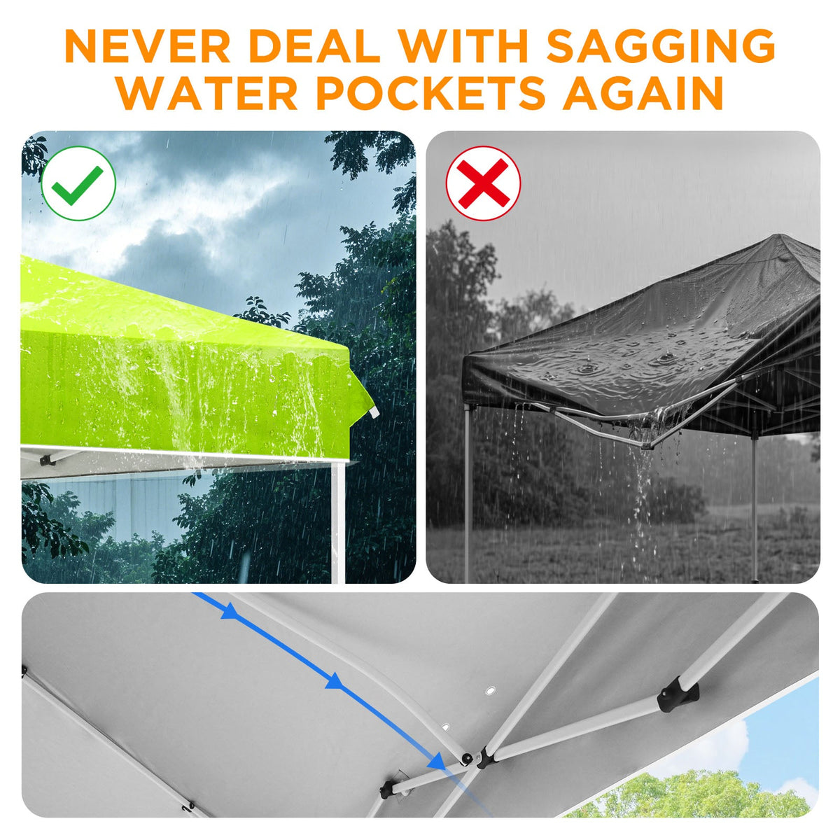 12x12 Pop Up Canopy Tent Easy Up Canopy Outdoor - Eagle Peak®