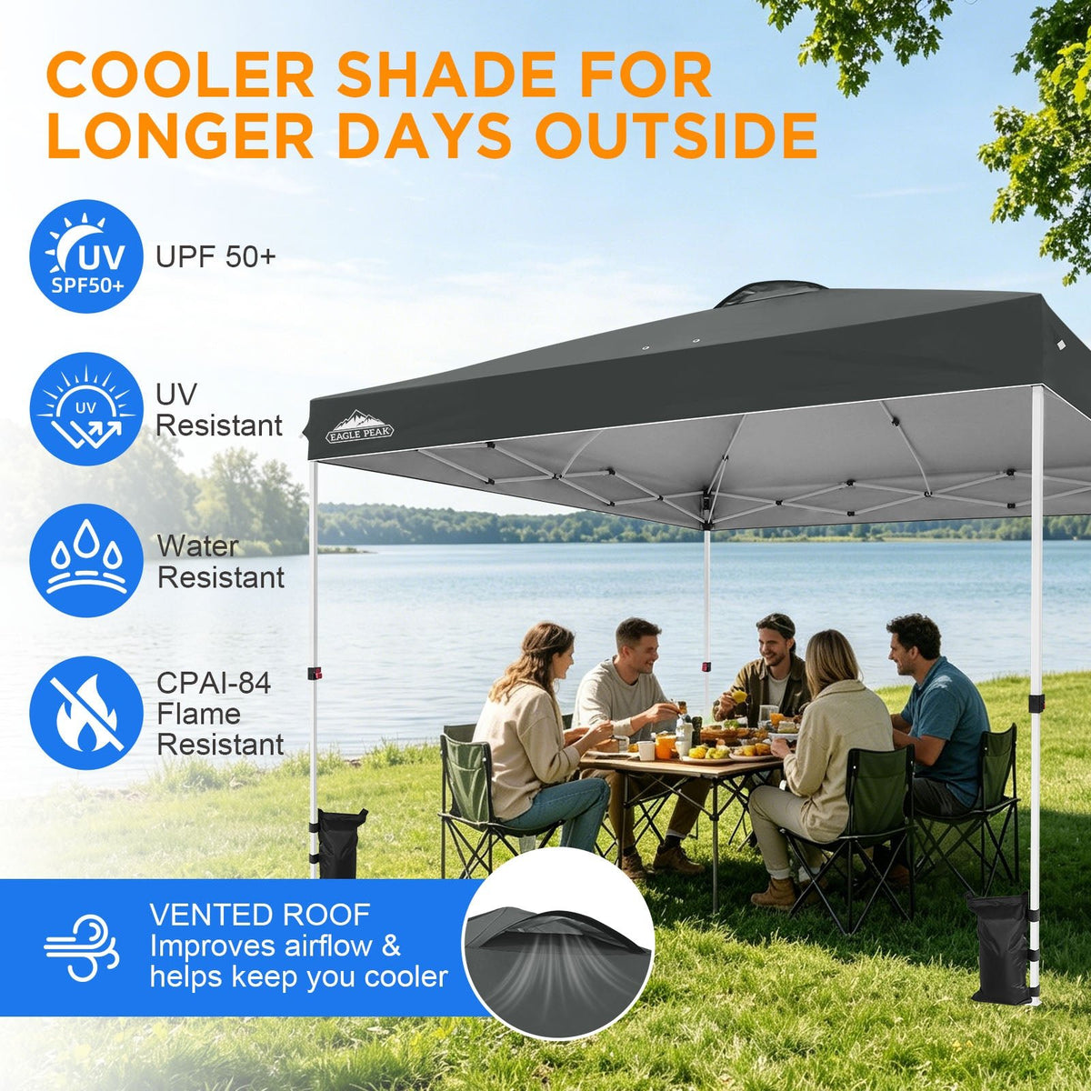 12x12 Pop Up Canopy Tent Easy Up Canopy Outdoor - Eagle Peak®