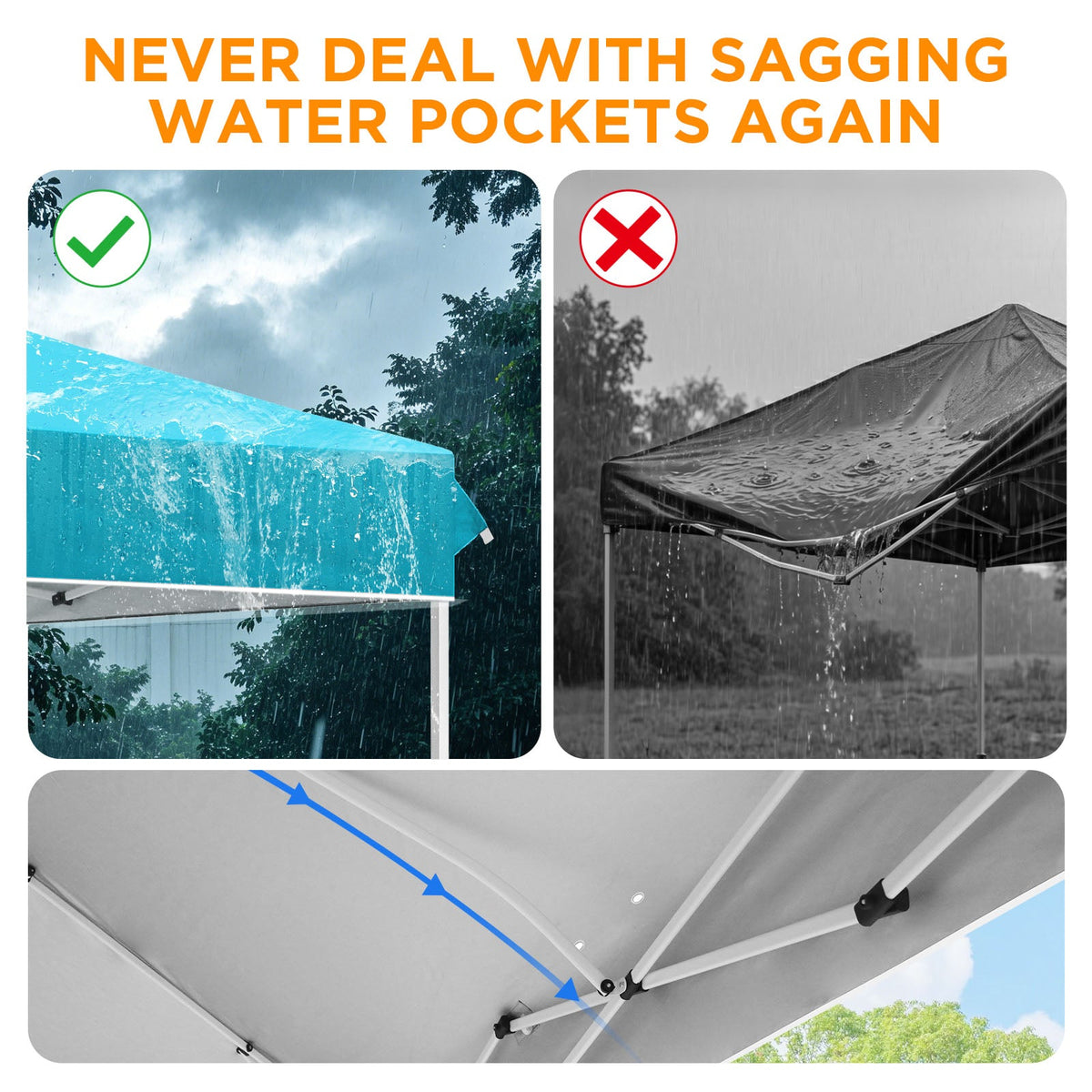 12x12 Pop Up Canopy Tent Easy Up Canopy Outdoor - Eagle Peak®
