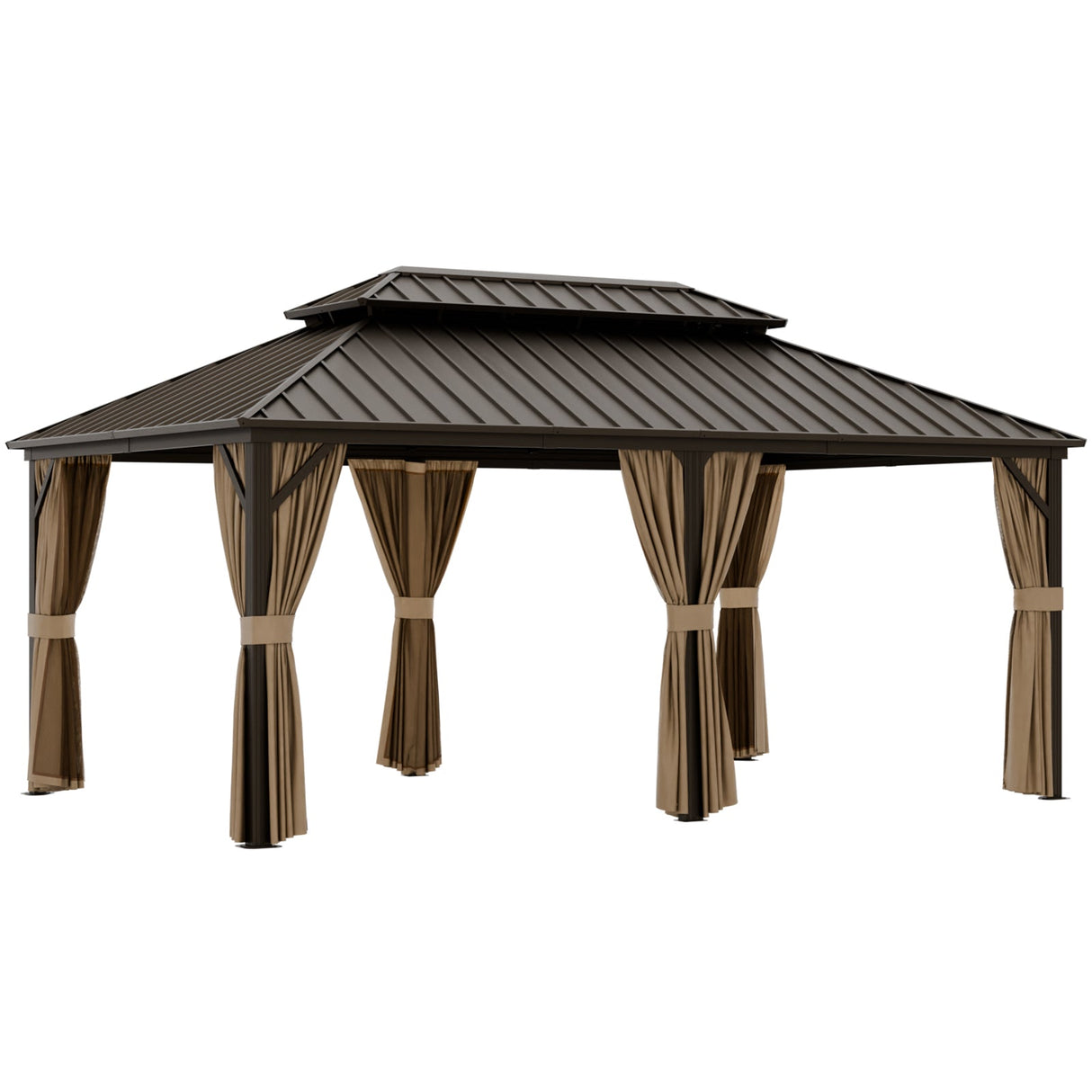 12x18 Hardtop Gazebo, Galvanized Steel Double Roof with Aluminum Frame - Eagle Peak Custom Canopy Tent