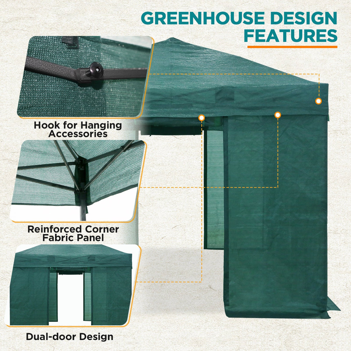 12x8 Portable Large Walk - in Pop Up Greenhouse - Eagle Peak Custom Canopy Tent