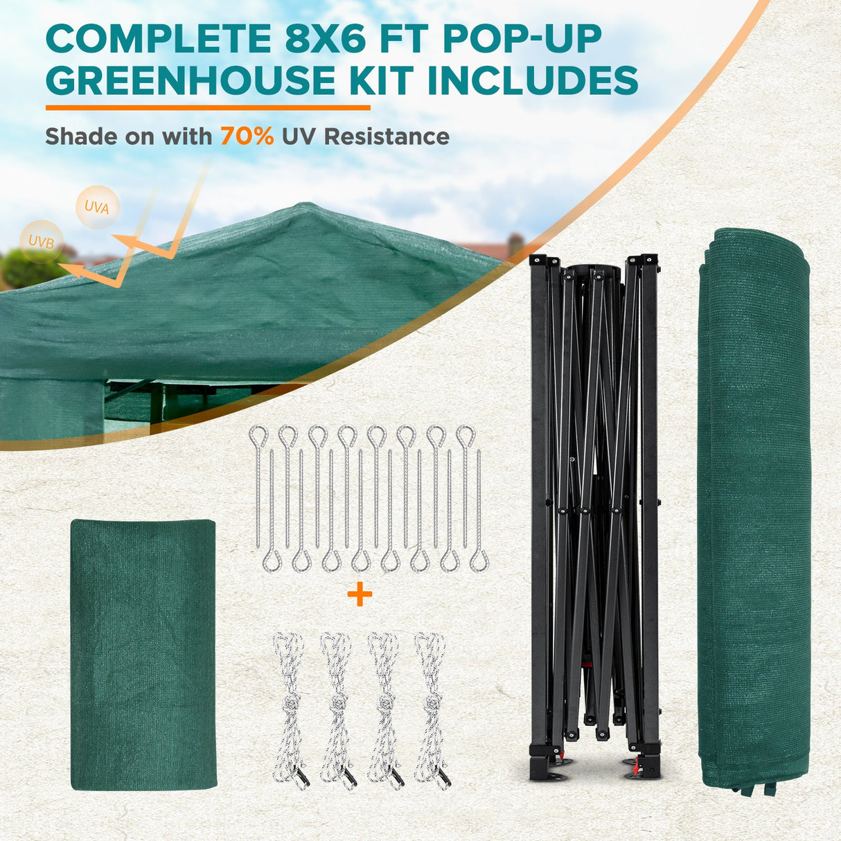 12x8 Portable Large Walk - in Pop Up Greenhouse - Eagle Peak Custom Canopy Tent