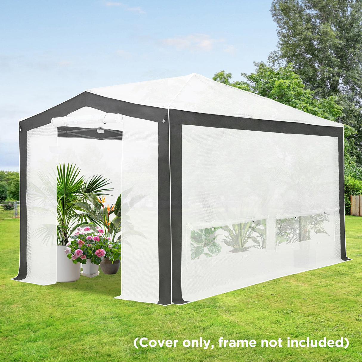 12X8 Replacement Top cover of Walk in Greenhouse with Polyester Reinforced Corners - Eagle Peak Custom Canopy Tent