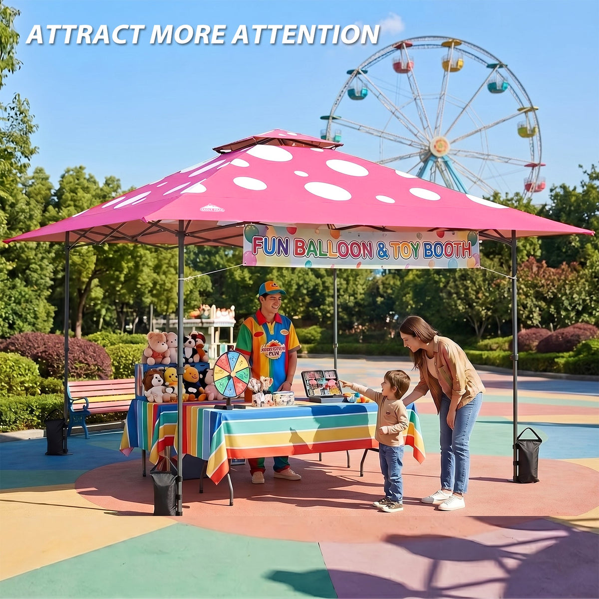 13x13 Pop Up Canopy Tent, Auto Extended Eaves - Eagle Peak®