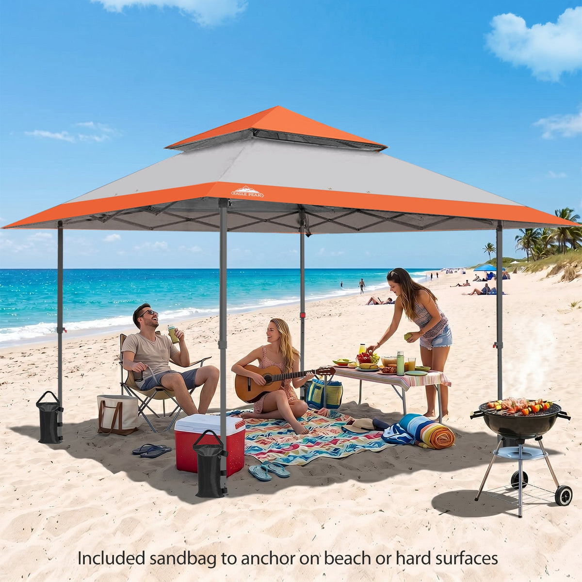 13x13 Pop Up Canopy Tent, Auto Extended Eaves - Eagle Peak®