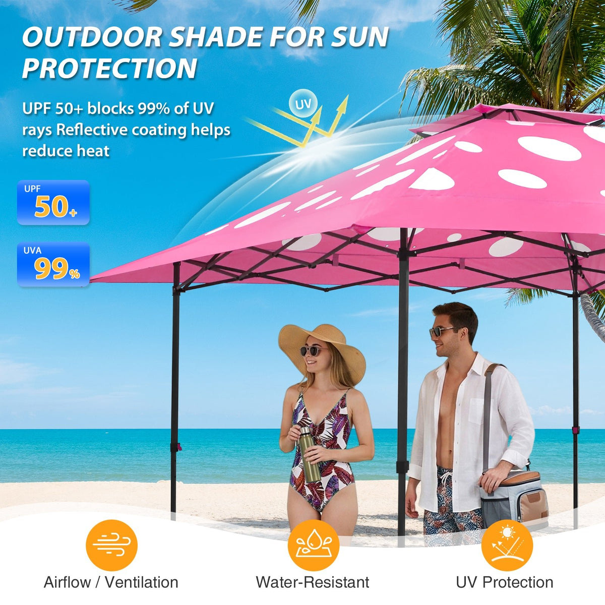 13x13 Pop Up Canopy Tent, Auto Extended Eaves - Eagle Peak®