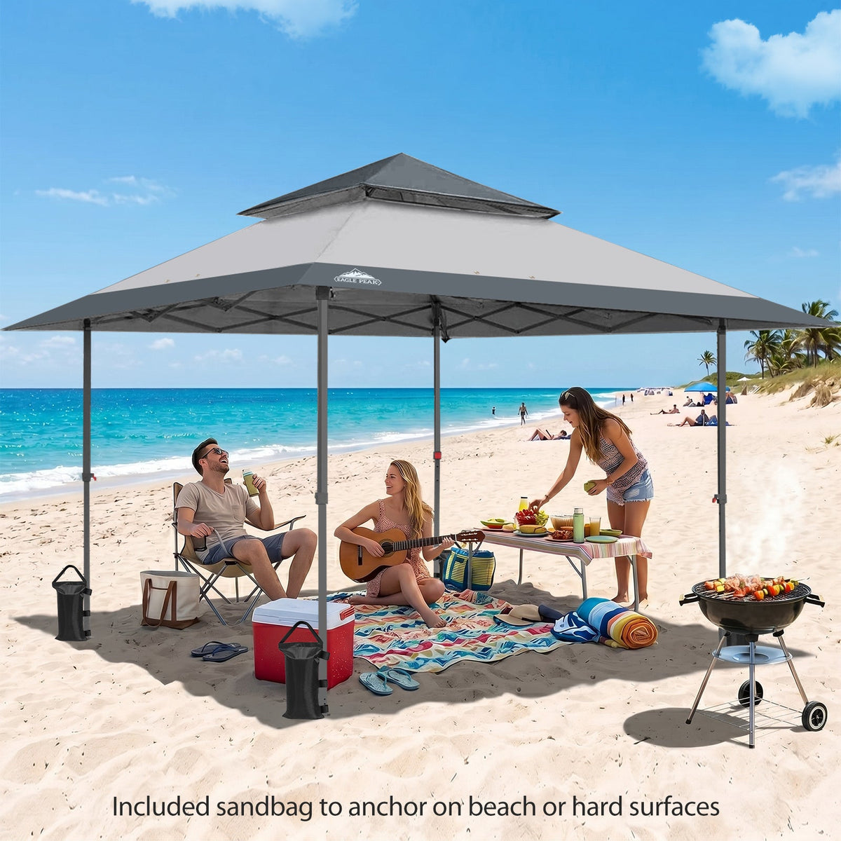 13x13 Pop Up Canopy Tent, Auto Extended Eaves - Eagle Peak®