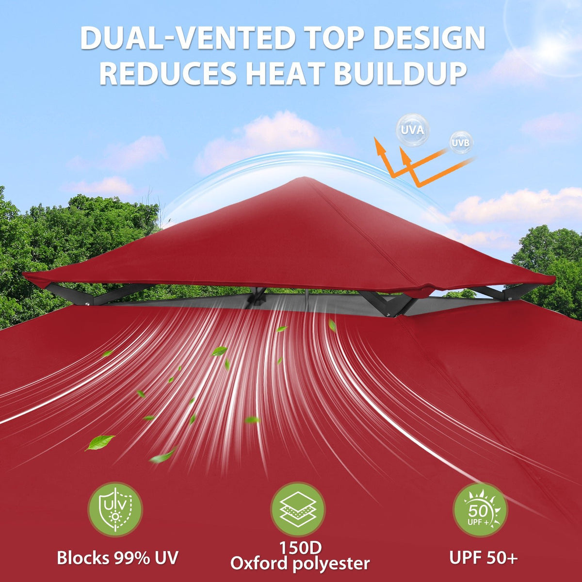 13x13 Pop Up Canopy Tent, Auto Extended Eaves - Eagle Peak®