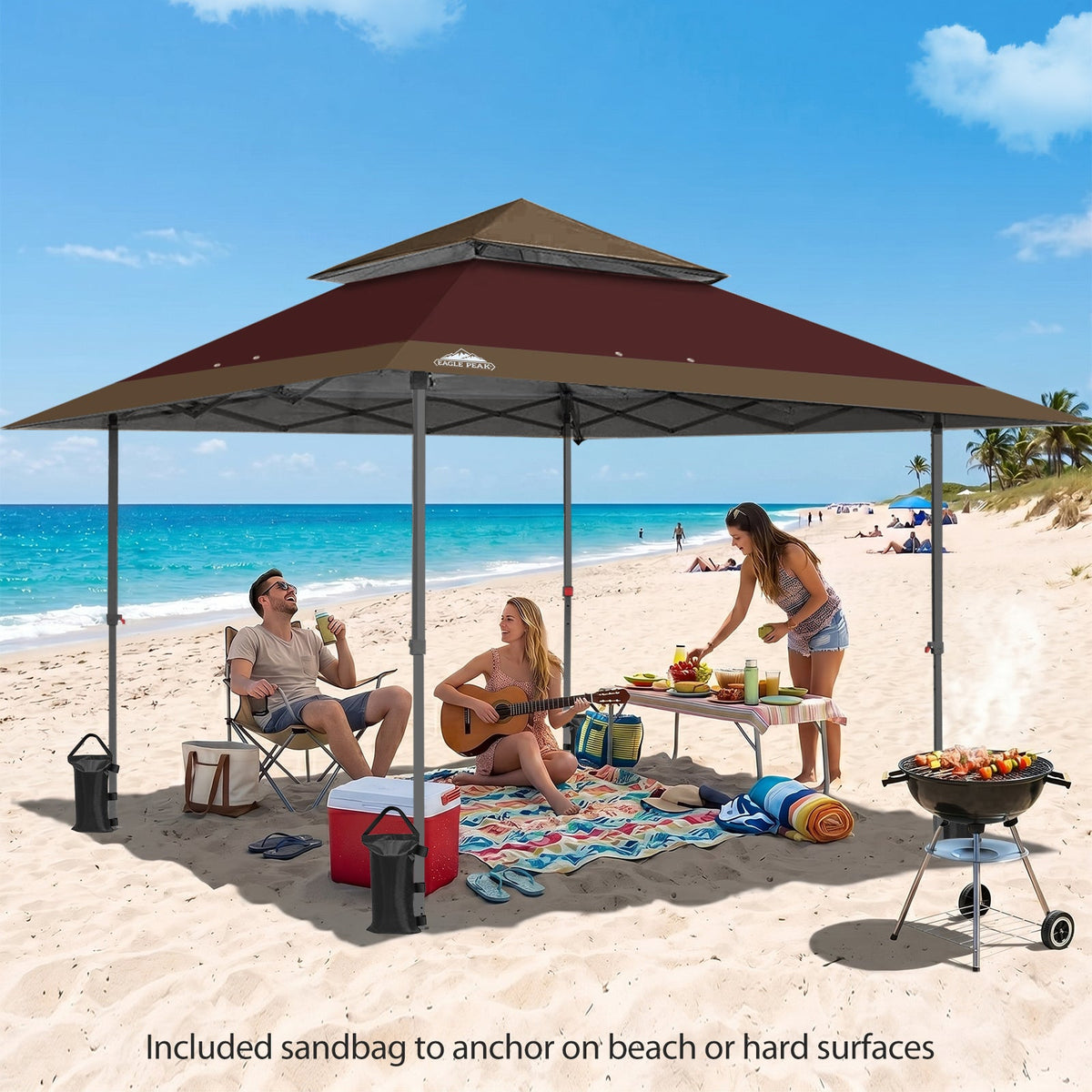 13x13 Pop Up Canopy Tent, Auto Extended Eaves - Eagle Peak®