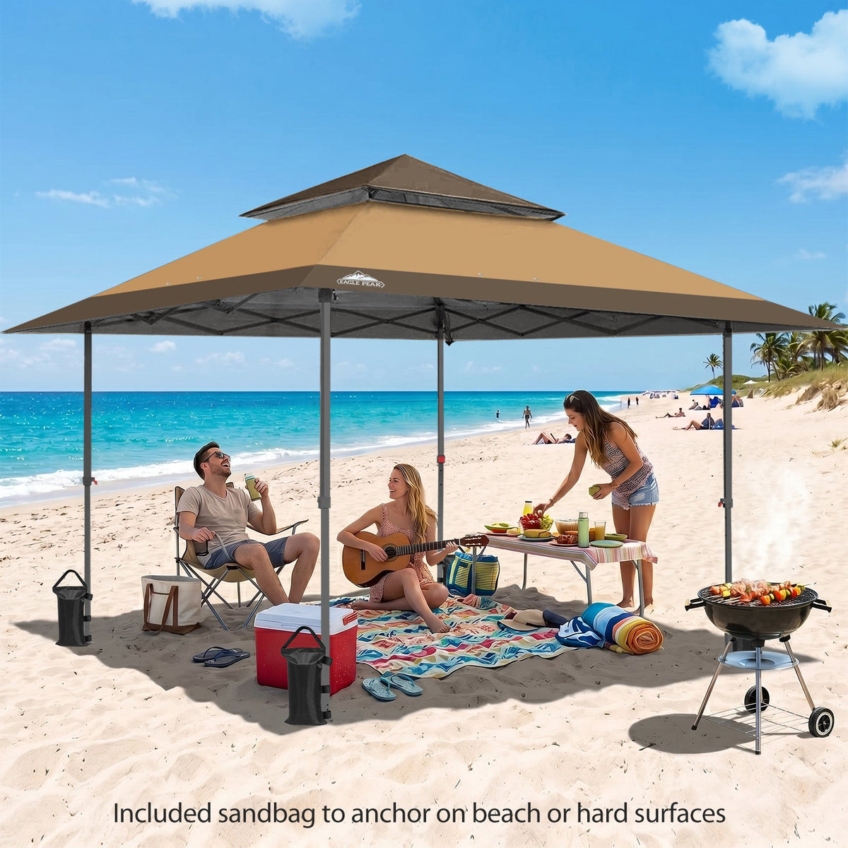 13x13 Pop Up Canopy Tent, Auto Extended Eaves - Eagle Peak®