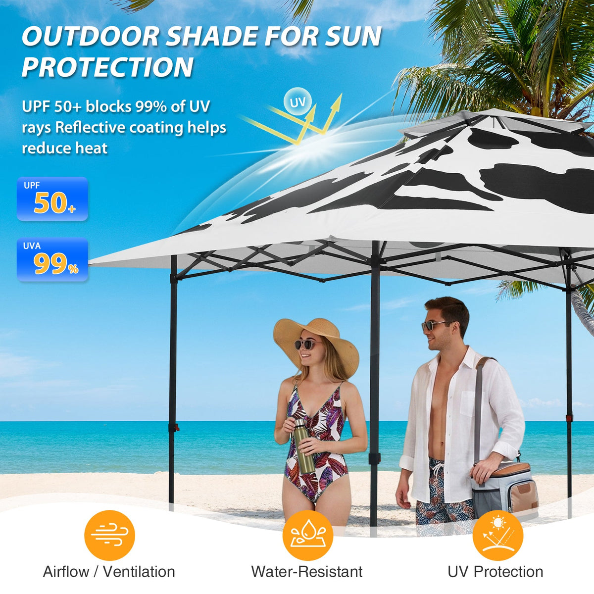 13x13 Pop Up Canopy Tent, Auto Extended Eaves - Eagle Peak®