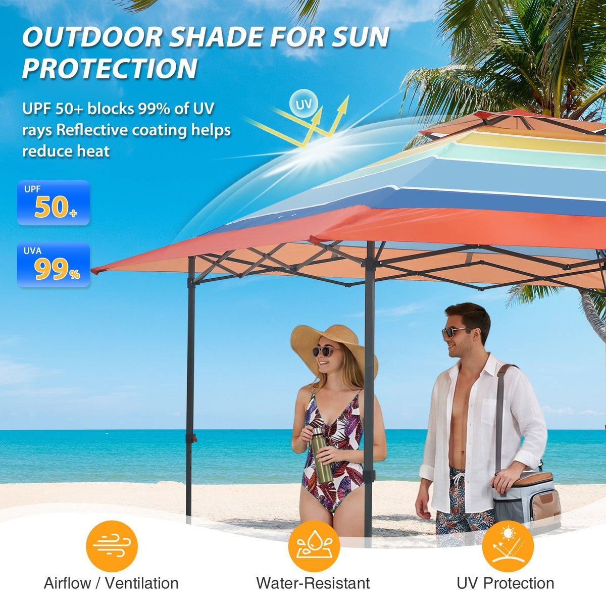 13x13 Pop Up Canopy Tent, Auto Extended Eaves - Eagle Peak®