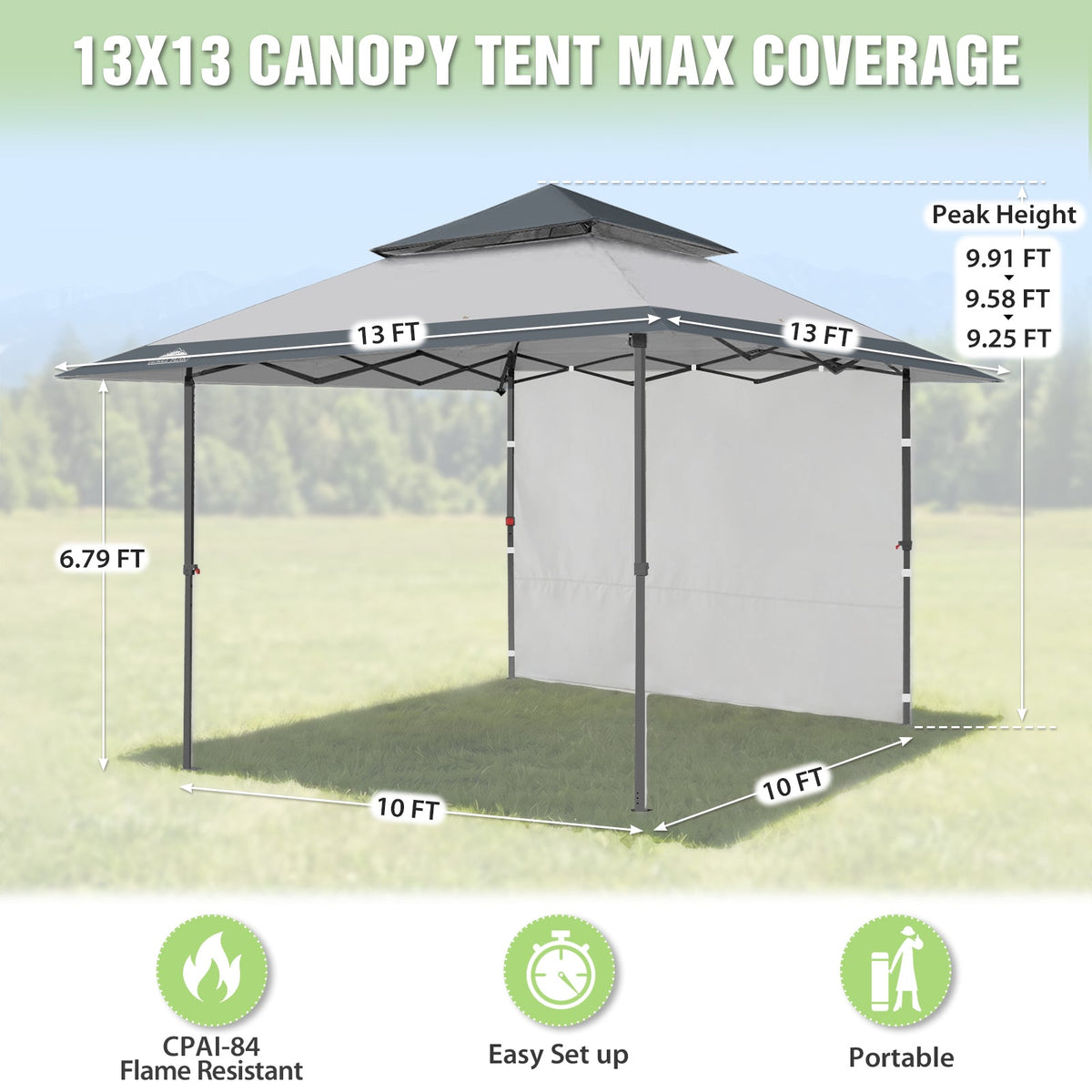 13x13 Pop Up Canopy Tent Sidewall, Extended Eaves - Eagle Peak®