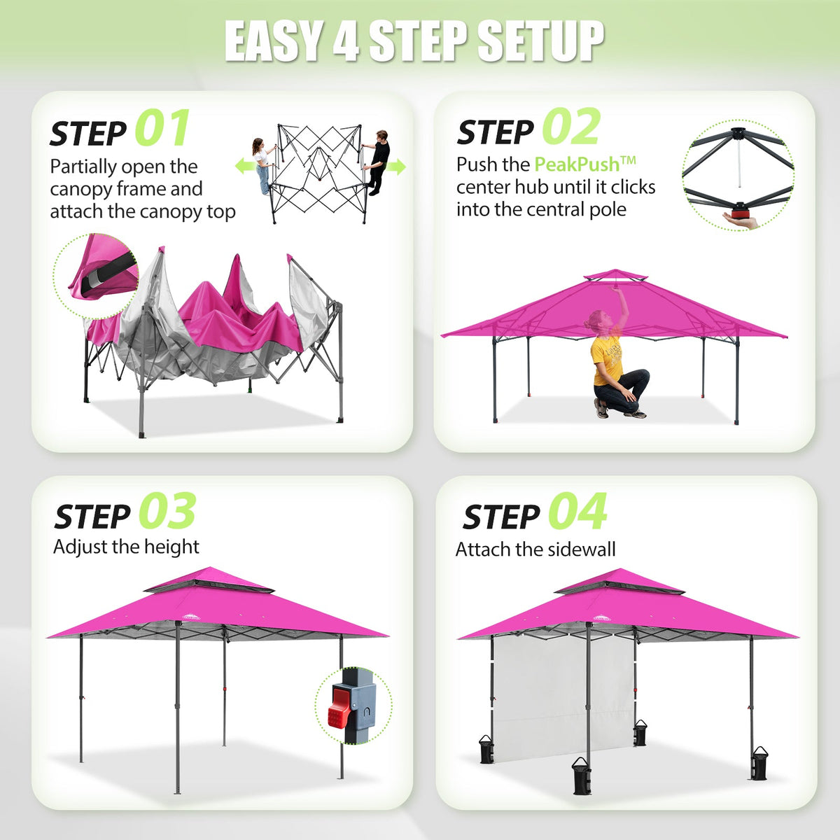 13x13 Pop Up Canopy Tent Sidewall, Extended Eaves - Eagle Peak®