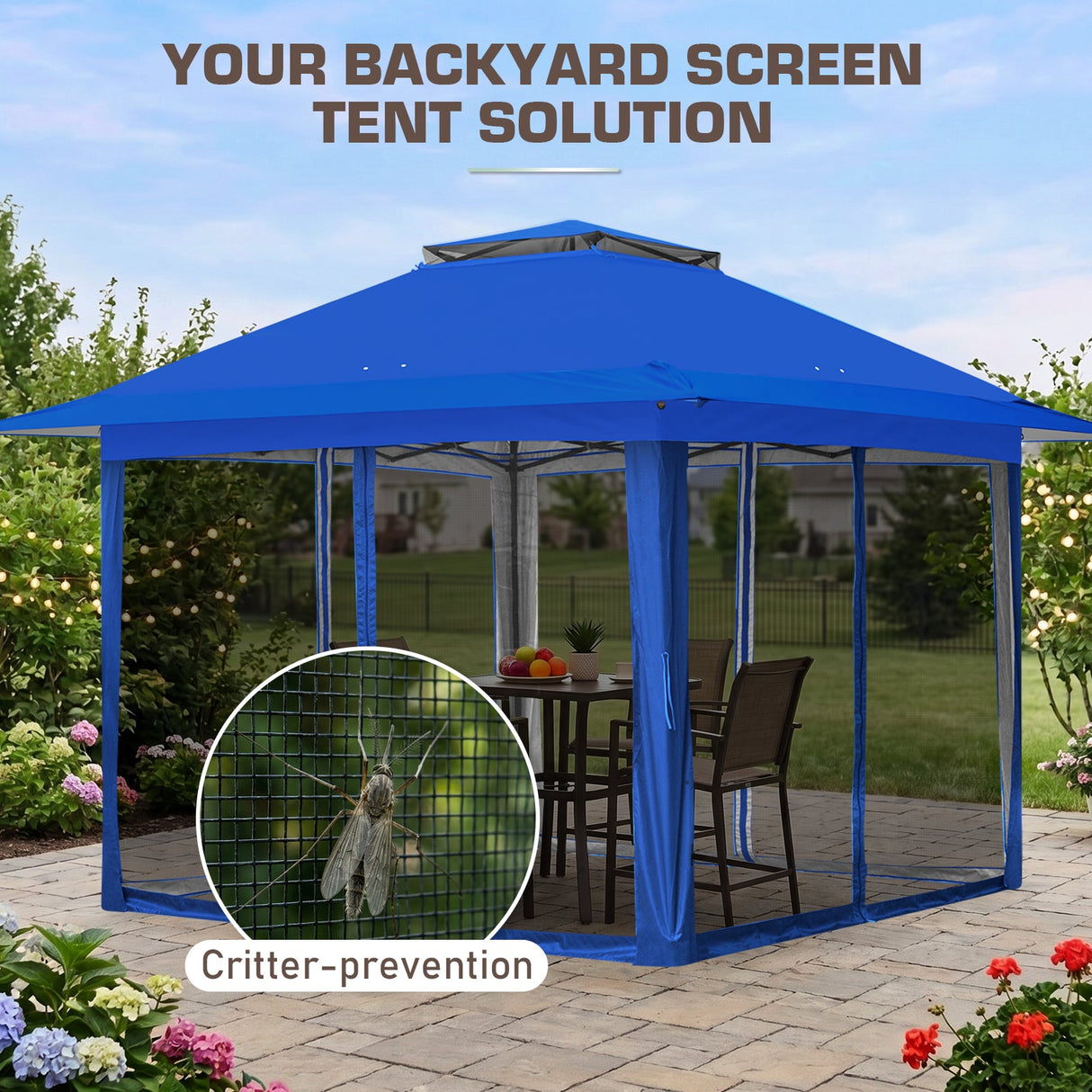 13x13 Pop Up Gazebo with Netting w/ 169 sqft of Shade - Eagle Peak®