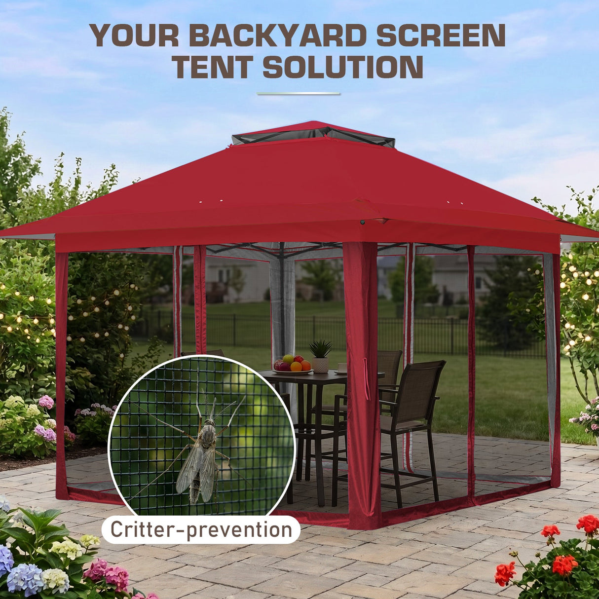 13x13 Pop Up Gazebo with Netting w/ 169 sqft of Shade - Eagle Peak®