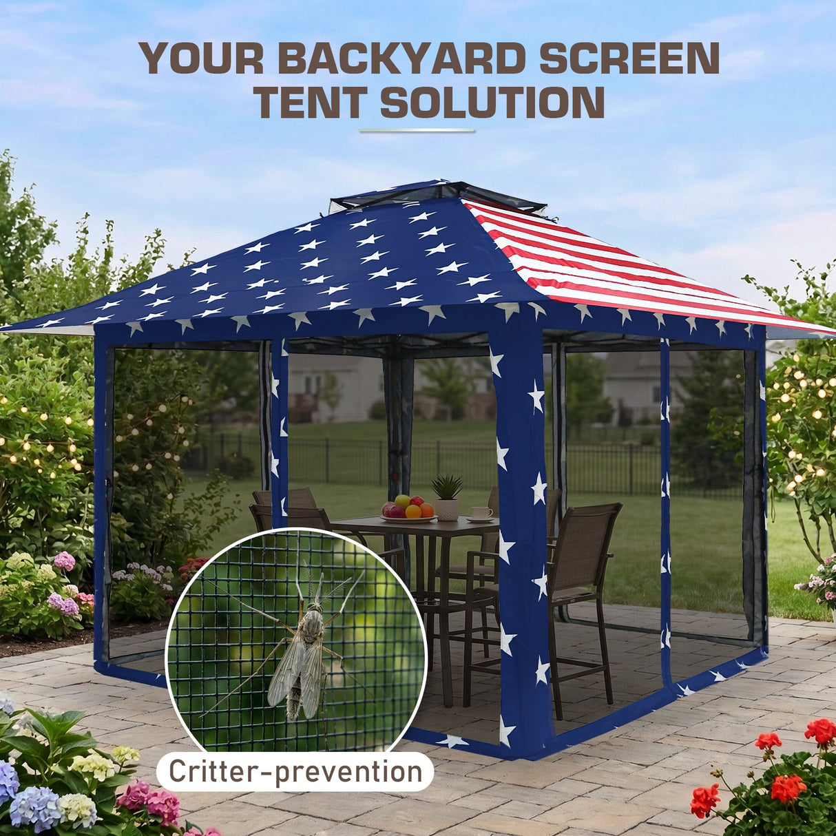 13x13 Pop Up Gazebo with Netting w/ 169 sqft of Shade - Eagle Peak®