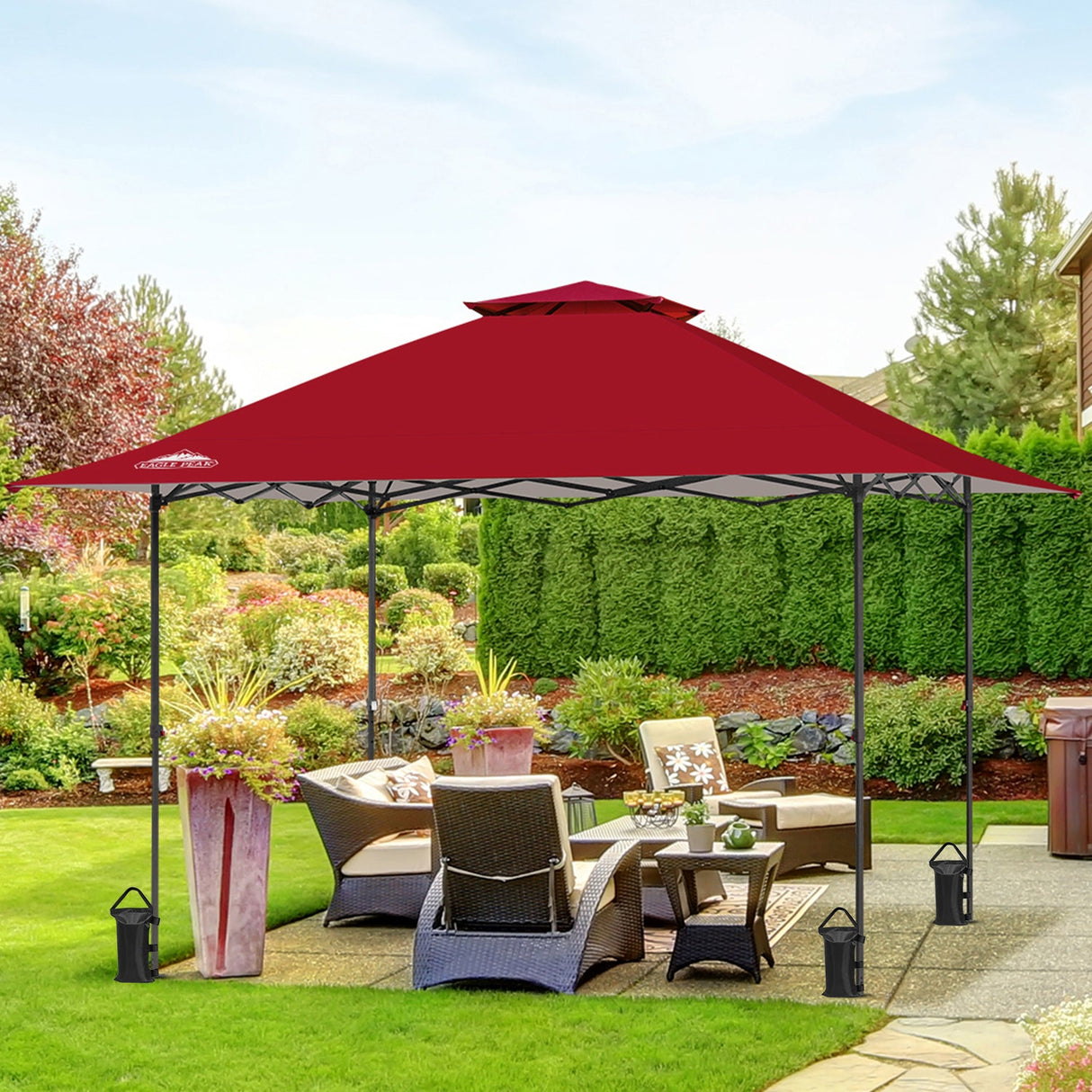 13x13 Straight Leg Pop Up Canopy Tent with 169 sqft of Shade - Eagle Peak Custom Canopy Tent
